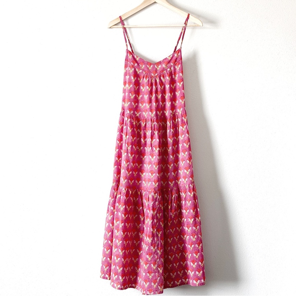 NEW J.CREW x SZ Blockprints Tiered Midi Beach Coverup Dress Size S